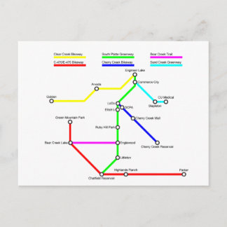 Carte postale Carte Vélo Denver