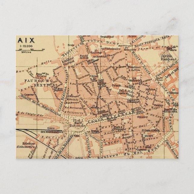 Carte postale Carte Vintage Aix-France (Devant)
