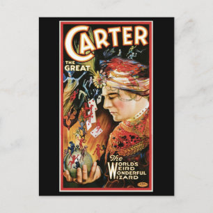 Carte Postale Carter The Great ~ Wizard Vintage Magic Act