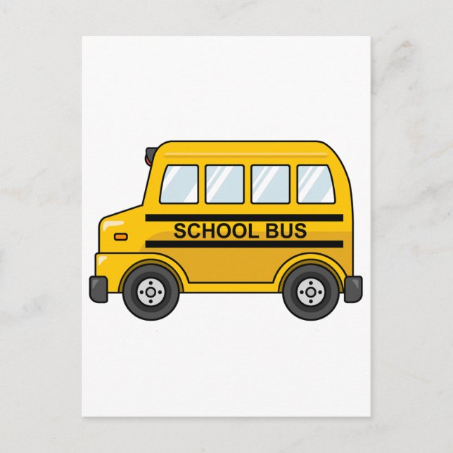 Carte Postale Cartographie Bus scolaire jaune et noir (Devant)