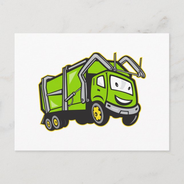 Carte Postale Cartographie de camion de déchets (Devant)