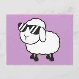Carte Postale Cartographie de mouton blanc mignon