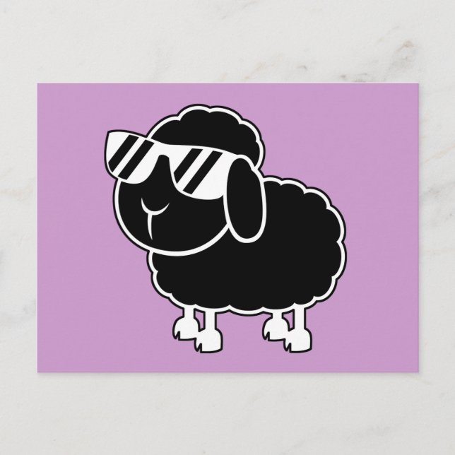 Carte Postale Cartographie de mouton noir mignon (Devant)