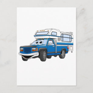 Carte Postale Cartographie du Camper Blue Pick Up