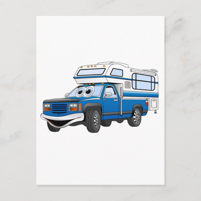 Carte Postale Cartographie du Camper Blue Pick Up (Devant)