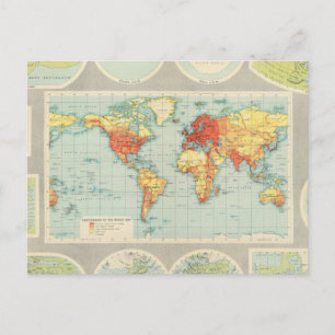 Carte Postale Cartographie du monde