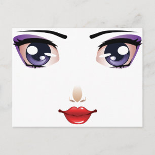 Carte Postale Cartographie du visage féminin