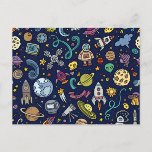 Carte Postale Cartographie Espace Explorer Anniversaire Enfants 