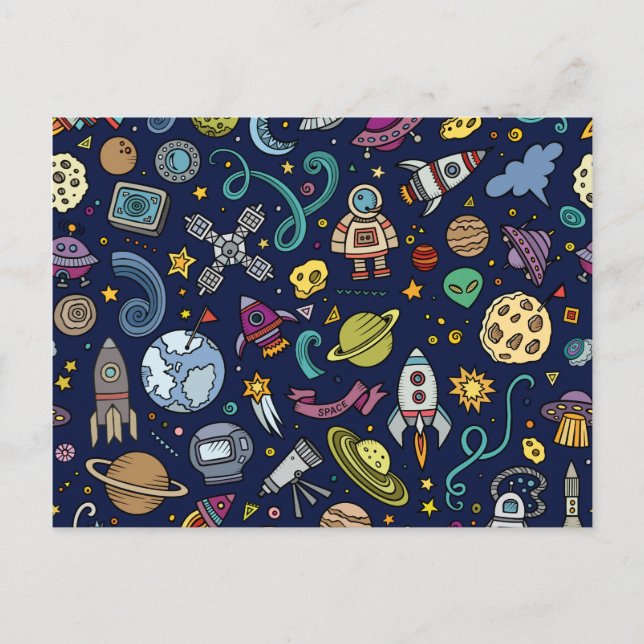 Carte Postale Cartographie Espace Explorer Anniversaire Enfants  (Devant)