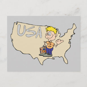 Carte Postale Cartographie USA Map Art