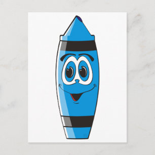Carte Postale Carton bleu Crayon