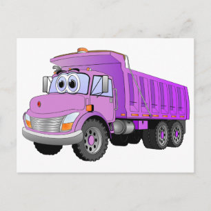 Carte Postale Carton de camion à vidange violet