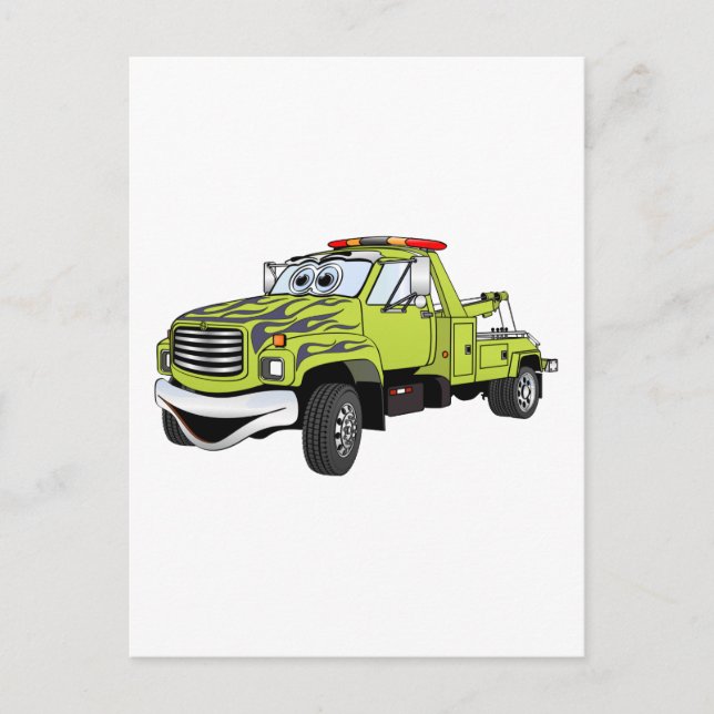 Carte Postale Carton de camion bleu vert (Devant)