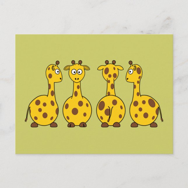Carte Postale Carton de la Giraffe mignonne (Devant)