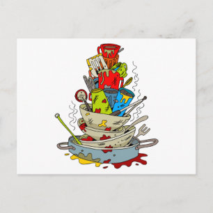 Carte Postale Carton de la pile de plats salés