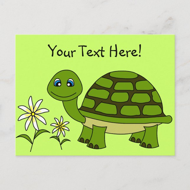 Carte Postale Carton de la Tortue mignonne (Devant)