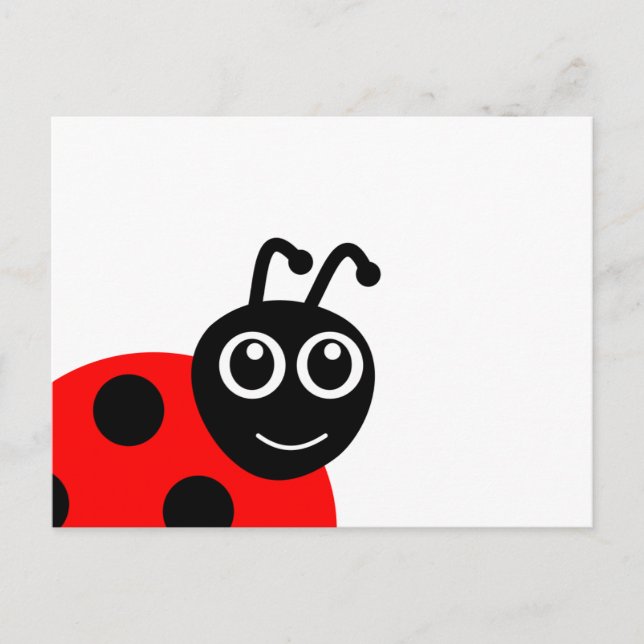 Carte Postale Carton de Ladybug jote et souriant (Devant)