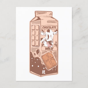 Carte Postale Carton de lait aromatisé au chocolat