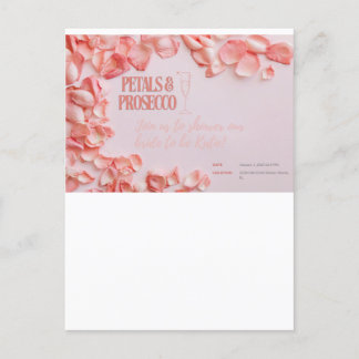 Carte Postale Carton de mariage Pétales & Prosecco