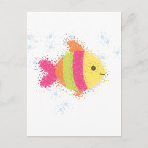 Carte Postale Carton de poisson mignon