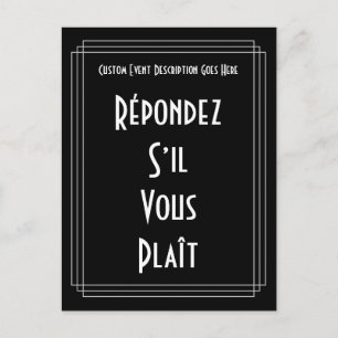 Carte Postale Carton de réponse inspiré des Années folles