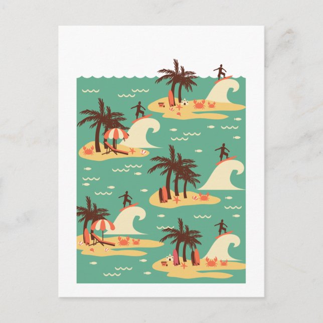 Carte Postale Carton de surf Illustration II (Devant)
