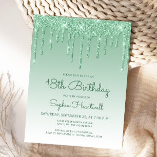 Carte Postale Carton d'invitation à la fête d'anniversaire 18 an