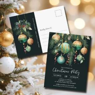 Carte Postale Carton d'invitation à la fête de l'arbre de Noël a