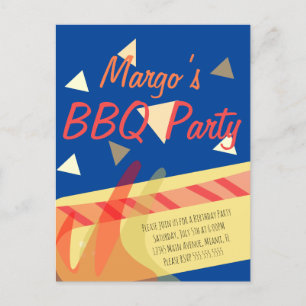 Carte Postale Carton d'invitation anniversaire avec confettis po