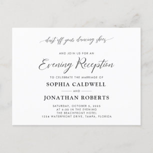 Carte Postale Carton d'invitation au dîner de mariage du soir av