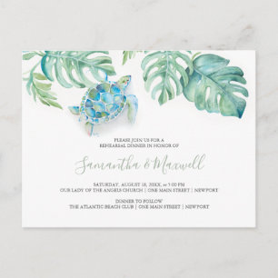 Carte Postale Carton d'invitation au dîner de répétition tropica