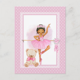 Carte Postale Carton d'invitation ballerine pois floraux