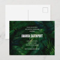 Carton d'invitation d'anniversaire aux feuilles tr