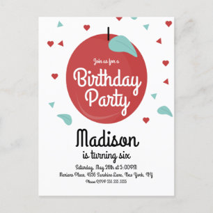 Carte Postale Carton d'invitation d'anniversaire coeurs confetti