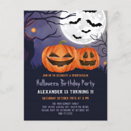 Carte Postale Carton d'invitation d'anniversaire Halloween avec 