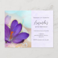 Carton d'invitation d'anniversaire Purple Spring C