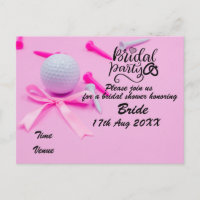 Carton d'invitation de douche de mariée de golf ba