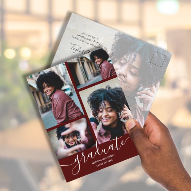 Carte Postale Carton d'invitation de fête de remise de diplôme d (Créateur téléchargé)