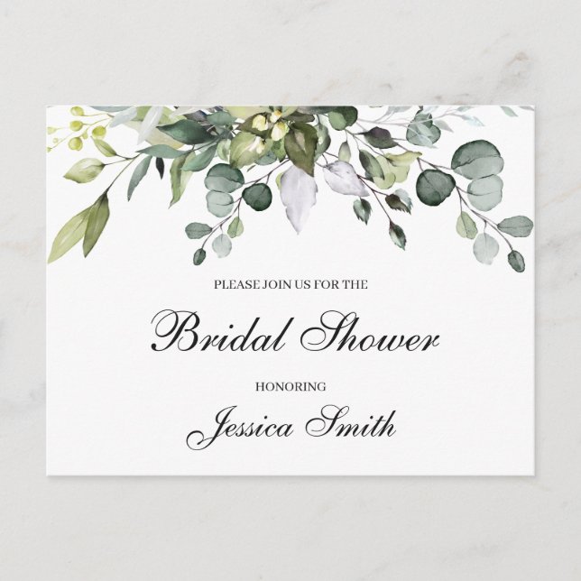 Carte Postale Carton d'invitation de mariage au eucalyptus sous  (Devant)
