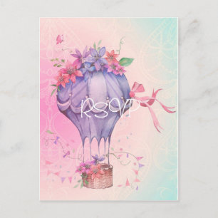 Carte Postale Carton d'invitation de mariage rétro vintage avec 
