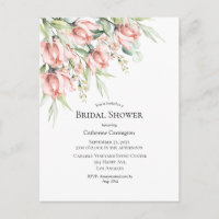 Carton d'invitation élégant à fleurs roses pour un