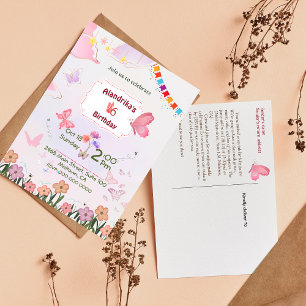 Carte Postale Carton d'invitation pour 6 ans sur le thème du pap