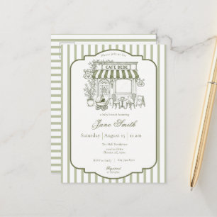 Carte Postale Carton d'invitation pour Baby Shower Sage Green Ca