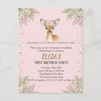 Carte Postale Carton d'invitation pour fille pour anniversaire a