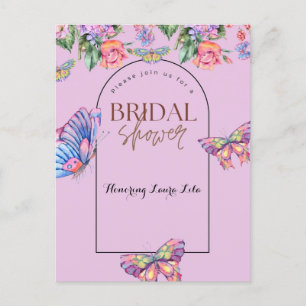 Carte Postale Carton d'invitation pour mariage PURPLE BUTTERFLIE