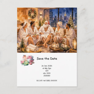 Carte Postale Carton d'invitation pour une fête de spa de Noël