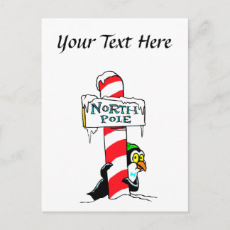 Carte Postale Carton mignon Pôle Nord Penguin