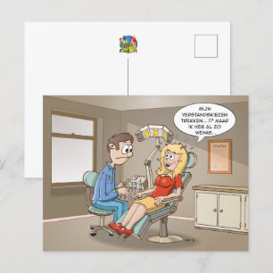 Carte Postale Carton; une blonde vient chez le dentiste