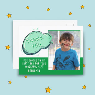 Carte Postale Carton vert nuage Merci d'anniversaire Photo