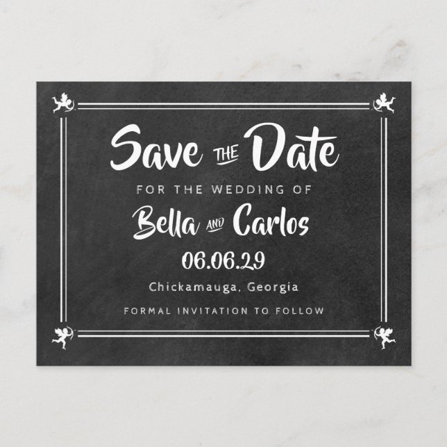 Carte Postale Cartons de Mariage Tableau Noir (Devant)
